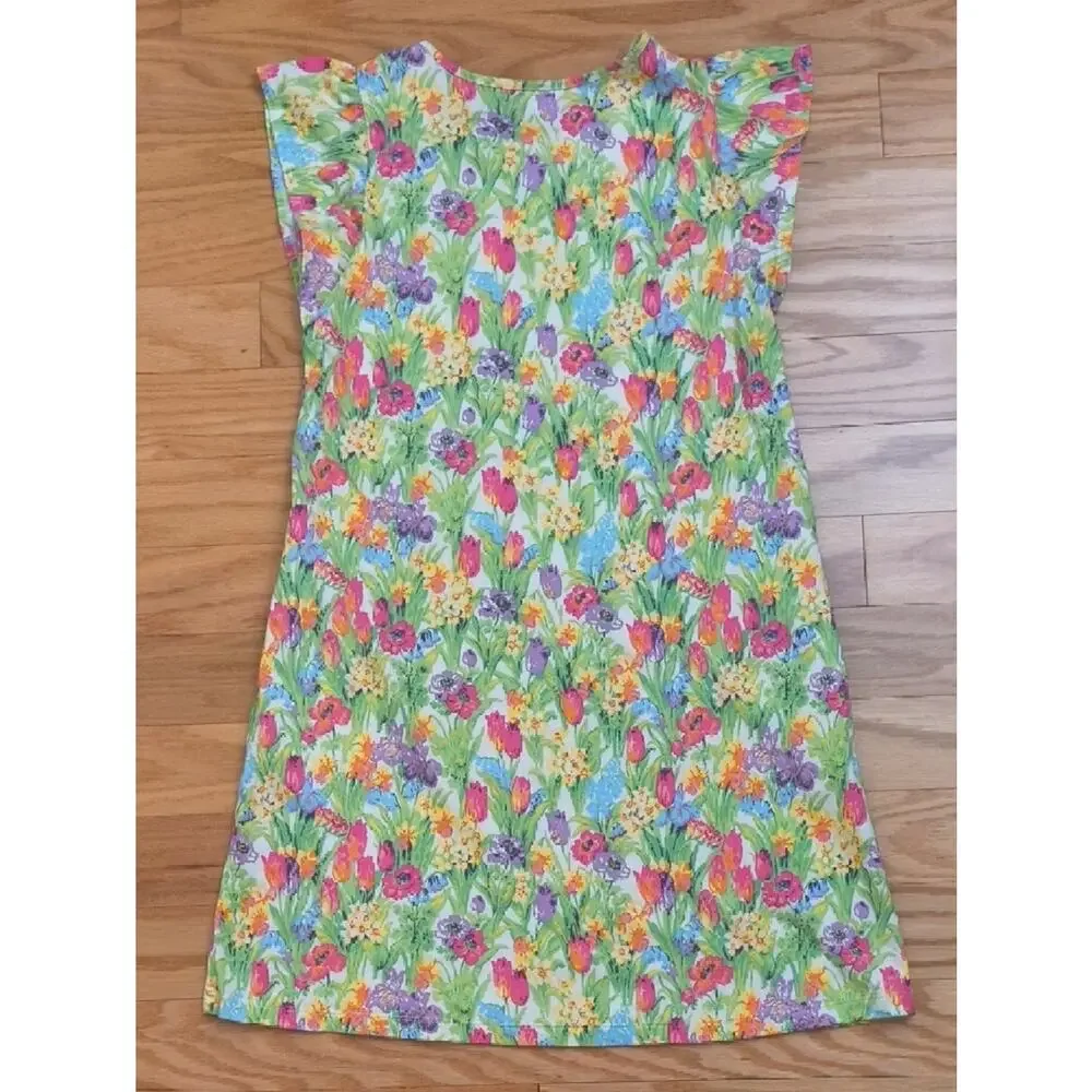 Uniqlo Studio Sanderson Floral Flutter Sleeve Shift Dress Size 11/12 EUC